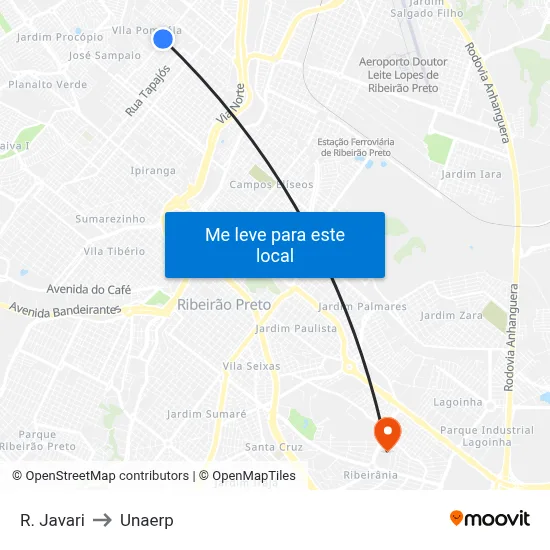 R. Javari to Unaerp map