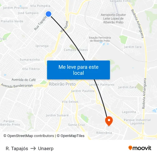 R. Tapajós to Unaerp map