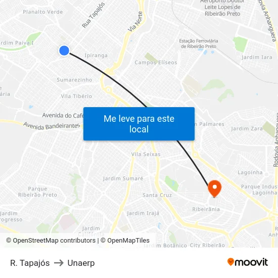 R. Tapajós to Unaerp map