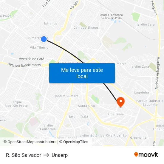 R. São Salvador to Unaerp map