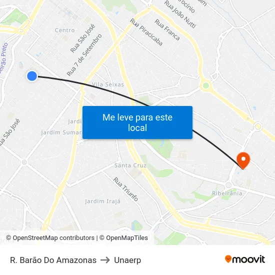 R. Barão Do Amazonas to Unaerp map