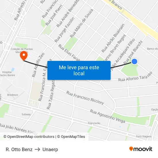 R. Otto Benz to Unaerp map