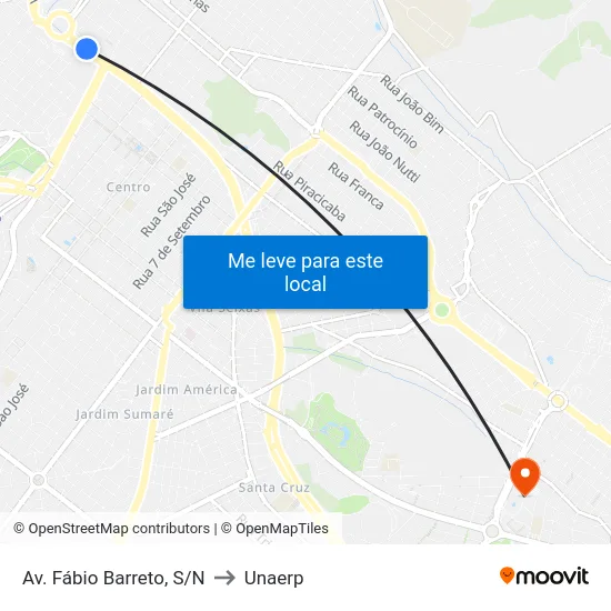 Av. Fábio Barreto, S/N to Unaerp map