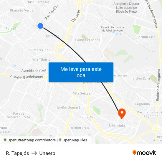 R. Tapajós to Unaerp map