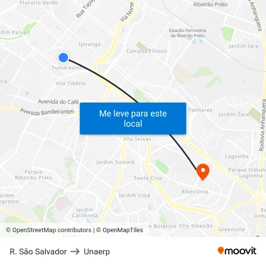 R. São Salvador to Unaerp map