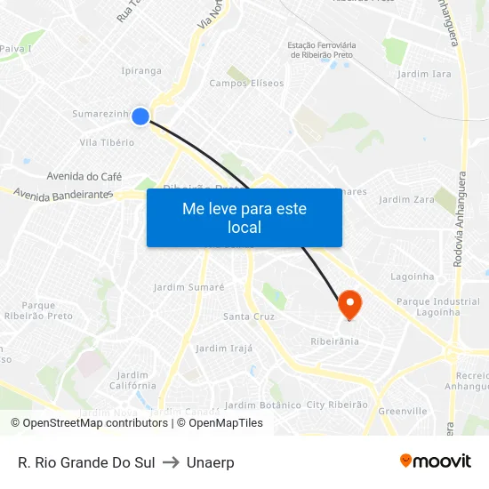 R. Rio Grande Do Sul to Unaerp map