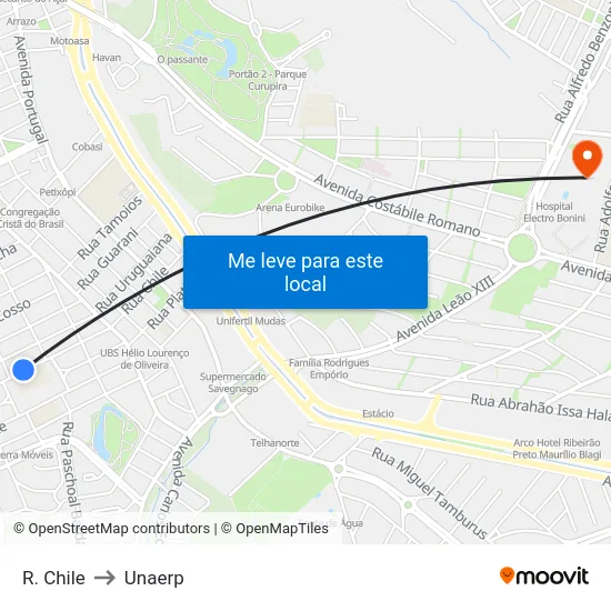 R. Chile to Unaerp map
