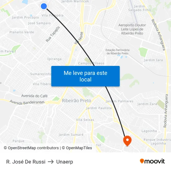 R. José De Russi to Unaerp map