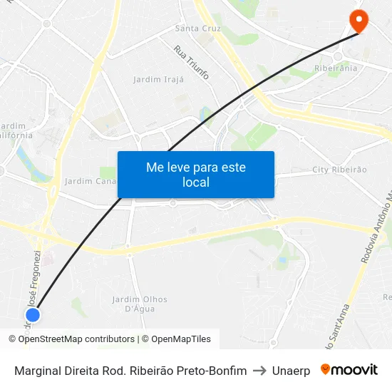 Marginal Direita Rod. Ribeirão Preto-Bonfim to Unaerp map