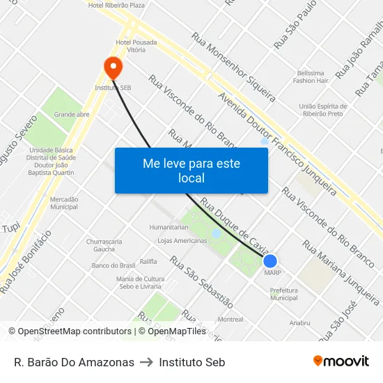 R. Barão Do Amazonas to Instituto Seb map