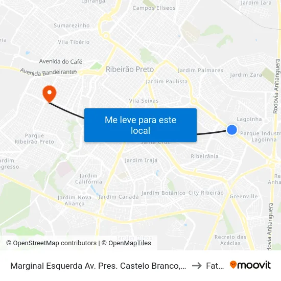 Marginal Esquerda Av. Pres. Castelo Branco, 1235 to Fatec map