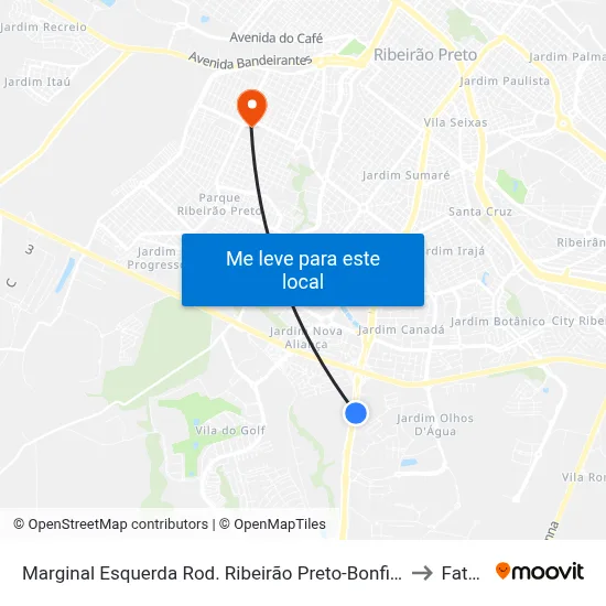 Marginal Esquerda Rod. Ribeirão Preto-Bonfim to Fatec map