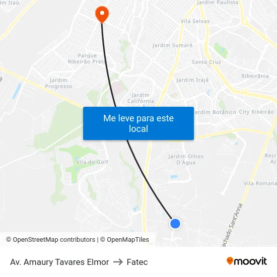 Av. Amaury Tavares Elmor to Fatec map