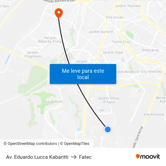 Av. Eduardo Lucca Kabaritti to Fatec map