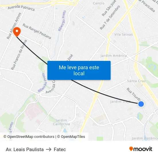 Av. Leais Paulista to Fatec map
