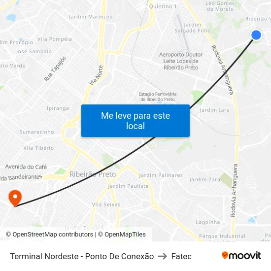 Terminal Nordeste - Ponto De Conexão to Fatec map