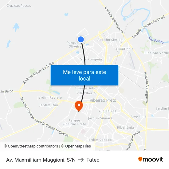 Av. Maxmilliam Maggioni, S/N to Fatec map