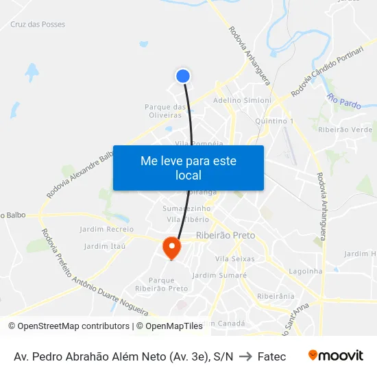 Av. Pedro Abrahão Além Neto (Av. 3e), S/N to Fatec map