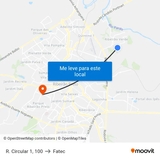 R. Circular 1, 100 to Fatec map