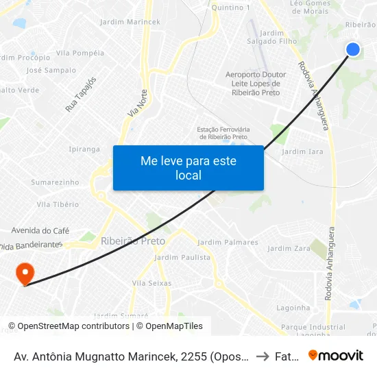 Av. Antônia Mugnatto Marincek, 2255 (Oposto) to Fatec map