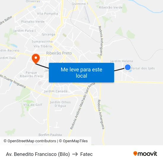 Av. Benedito Francisco (Bilo) to Fatec map