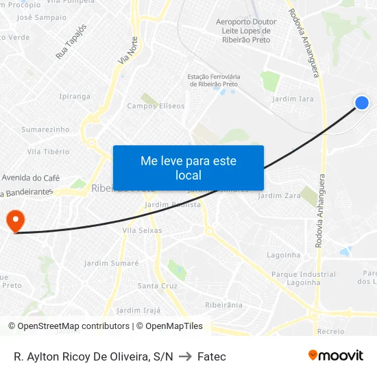 R. Aylton Ricoy De Oliveira, S/N to Fatec map