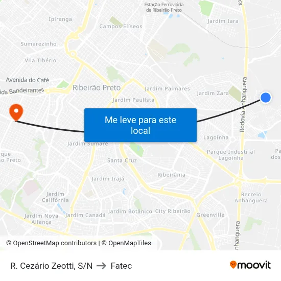 R. Cezário Zeotti, S/N to Fatec map