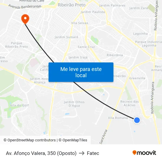 Av. Afonço Valera, 350 (Oposto) to Fatec map