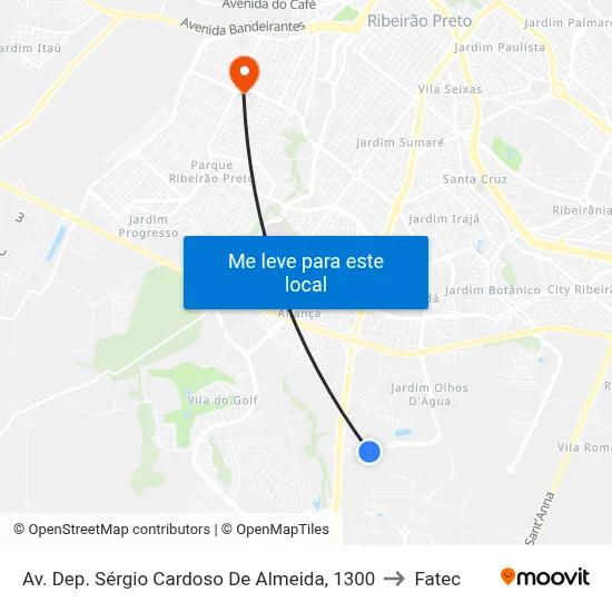 Av. Dep. Sérgio Cardoso De Almeida, 1300 to Fatec map