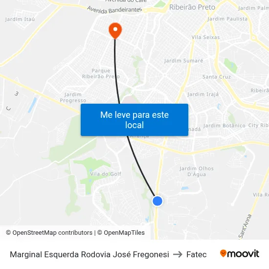 Marginal Esquerda Rodovia José Fregonesi to Fatec map