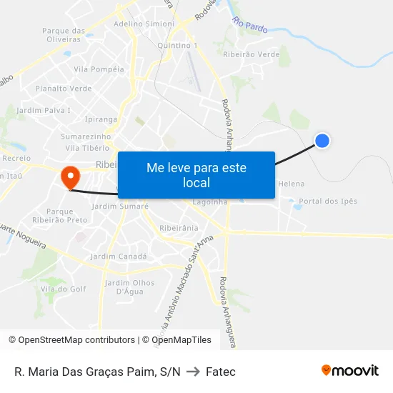 R. Maria Das Graças Paim, S/N to Fatec map