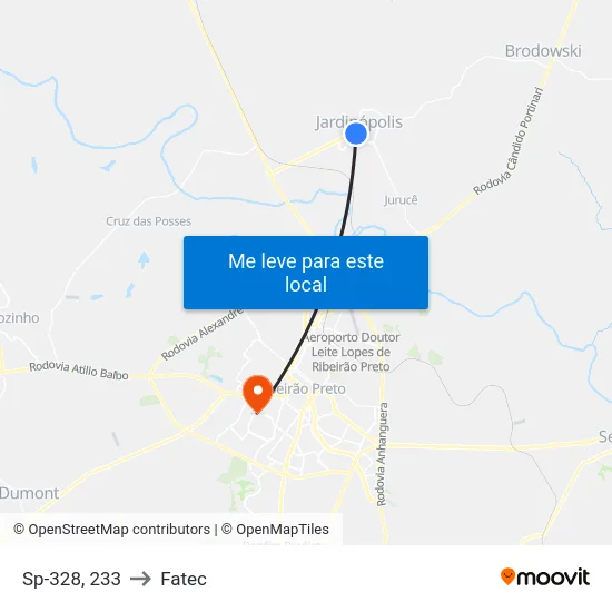 Sp-328, 233 to Fatec map