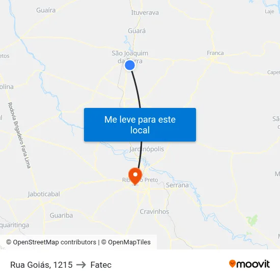 Rua Goiás, 1215 to Fatec map