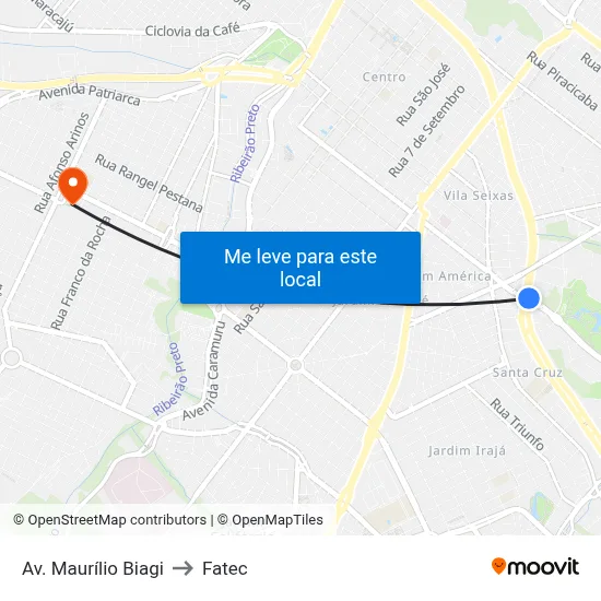 Av. Maurílio Biagi to Fatec map