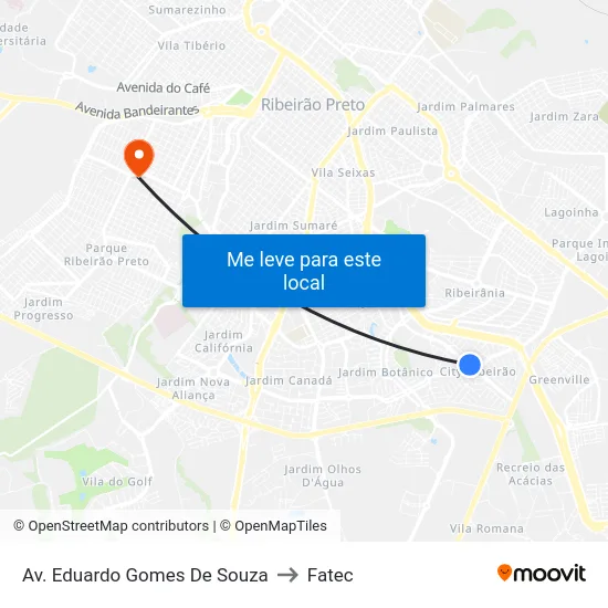 Av. Eduardo Gomes De Souza to Fatec map