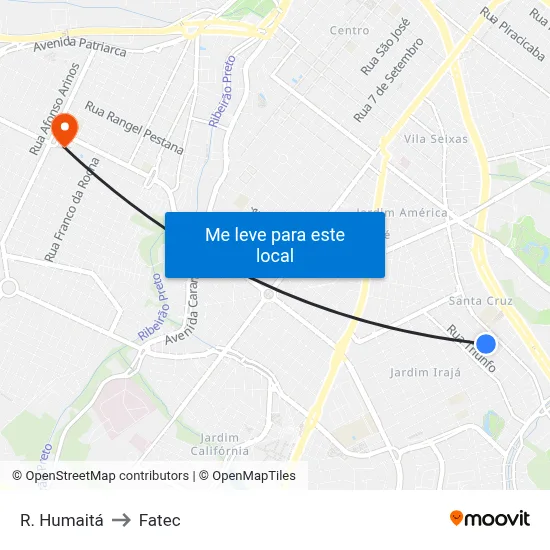 R. Humaitá to Fatec map