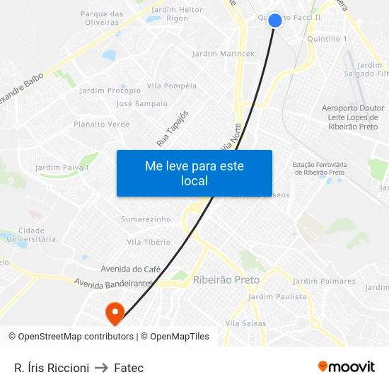 R. Íris Riccioni to Fatec map
