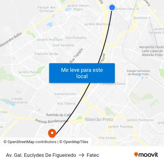 Av. Gal. Euclydes De Figueiredo to Fatec map