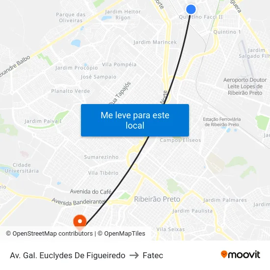 Av. Gal. Euclydes De Figueiredo to Fatec map