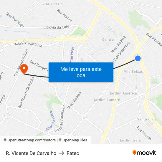R. Vicente De Carvalho to Fatec map