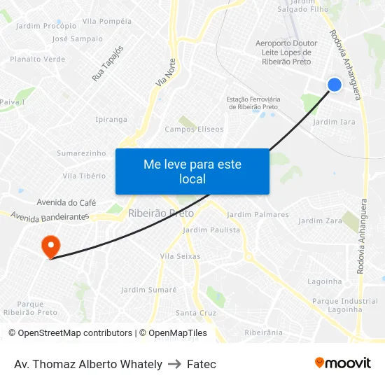 Av. Thomaz Alberto Whately to Fatec map