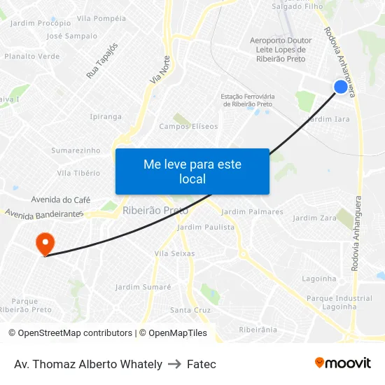 Av. Thomaz Alberto Whately to Fatec map