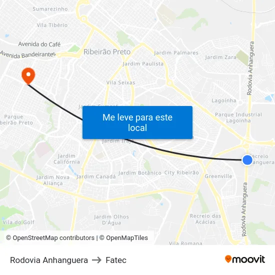 Rodovia Anhanguera to Fatec map