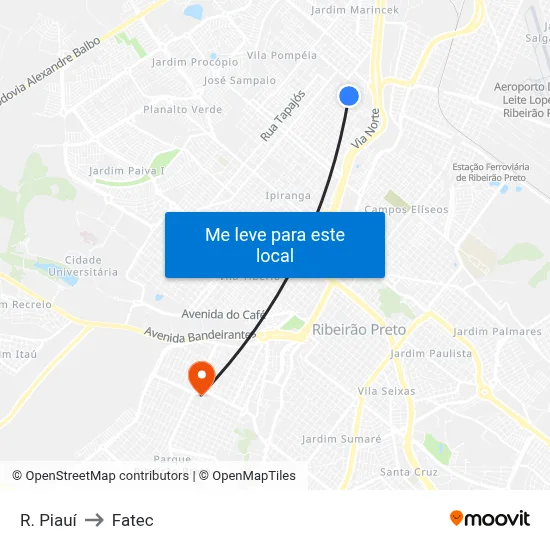 R. Piauí to Fatec map