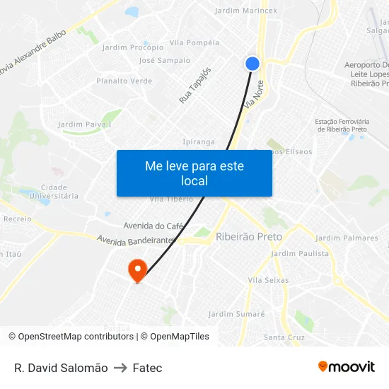 R. David Salomão to Fatec map