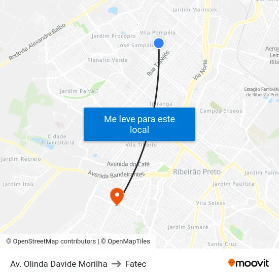 Av. Olinda Davide Morilha to Fatec map