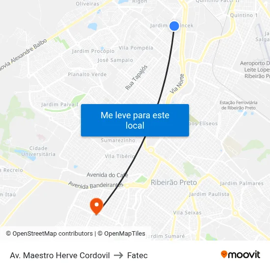 Av. Maestro Herve Cordovil to Fatec map