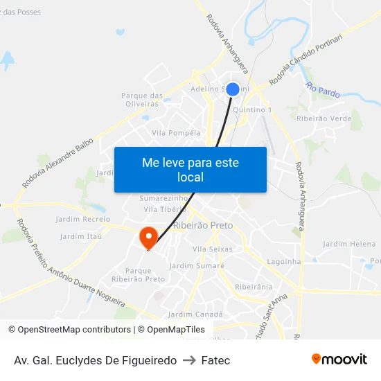 Av. Gal. Euclydes De Figueiredo to Fatec map