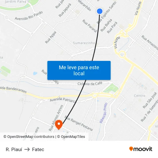 R. Piauí to Fatec map