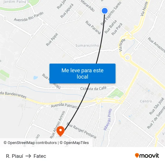 R. Piauí to Fatec map